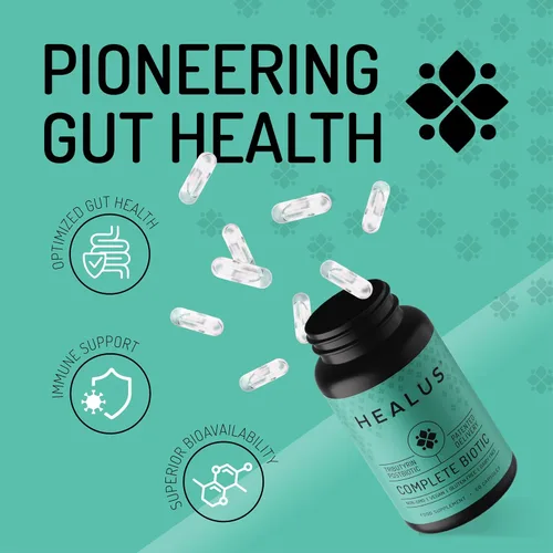 Vista 2 de Healus Suplemento posbiótico a base de tributirina biótica completo. Absorción avanzada patentada. Butirato para la salud intestinal. Cápsulas