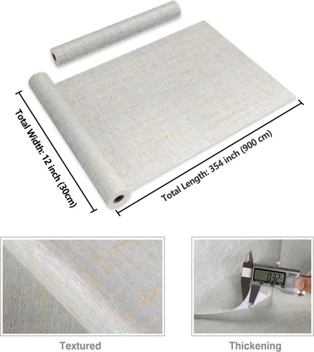 Vista 8 de CRE8TIVE Papel tapiz de tela de pasto azul dorado con textura, papel de contacto de tela sintética para paredes, encimeras, 12 x 354 pulgadas