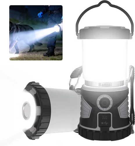 Vista 9 de Banral Linterna de camping recargable 2000LM, luces que acampan del LED