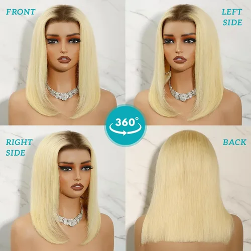 Vista 4 de Pelucas de cabello humano de 10 pulgadas