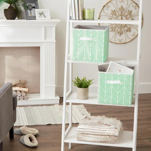 Vista 4 de DII Non Woven Storage Collection - Contenedor de espiga de poliéster, juego pequeño de 2, menta, 2
