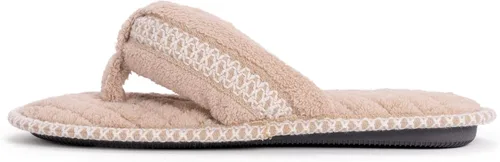 Vista 8 de MUK LUKS Darlene - Pantuflas de felpilla micro para mujer, color oro rosa