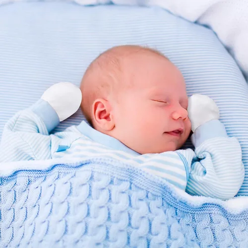 Vista 6 de 18 pares de guantes de algodón para recién nacidos, guantes de algodón para niños y niñas de 0 a 6 meses