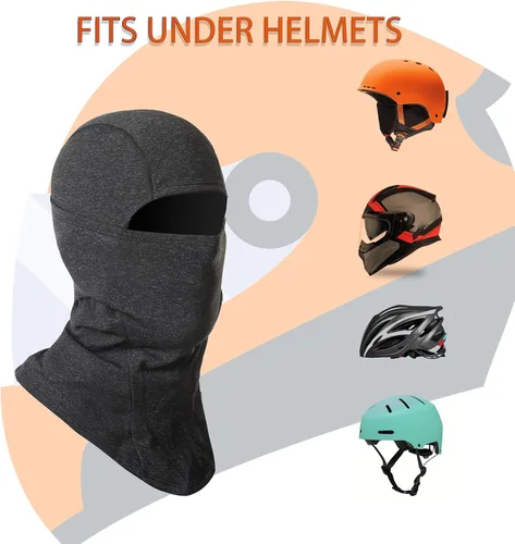 Vista 2 de Pasamontañas para clima frío, máscara de esquí, forro polar de invierno, máscara facial térmica para hombres, motocicleta, ciclismo