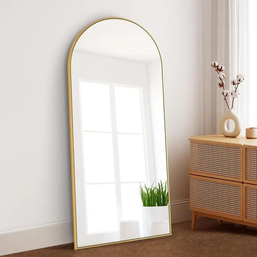 Vista 8 de Dolonm Espejo de longitud completa de 65 x 22 pulgadas, espejo de pie de diseño moderno, espejo de cuerpo completo para sala de estar, dormitorio