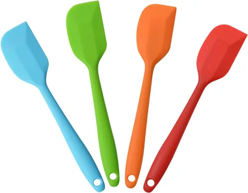 Vista 8 de Espátulas de silicona, pequeña espátula de goma con núcleo de acero inoxidable sólido, diseño de una pieza, resistente al calor, antiadherentes