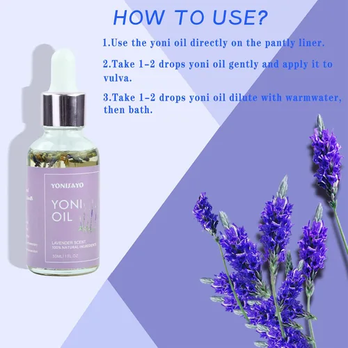 Vista 5 de Yoni - Paquete de 2 aceites esenciales para mujeres, desodorante íntimo femenino totalmente natural que elimina el olor, pH equilibrado, suero