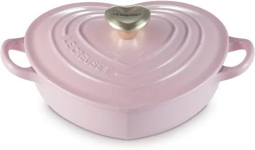 Vista 7 de Le Creuset - Corazón de hierro fundido esmaltado Cocotte, 1.25 cuartos de galón, color cereza Cerise