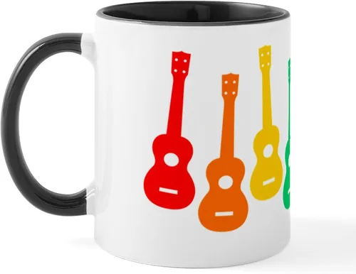 Vista 23 de CafePress Peace Love - Taza de café de cerámica para ukelele (11 oz (11.0 fl oz)