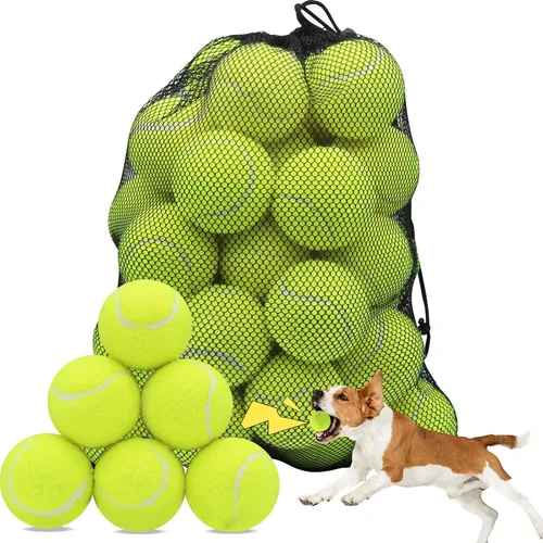 Vista 10 de Swingers Pelotas de tenis chirriantes para perro, pelotas de tenis de Varios