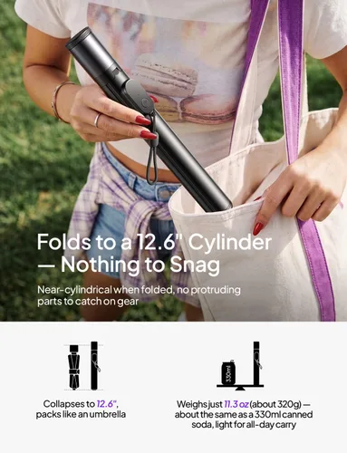 Vista 10 de LISEN - Trípode selfie stick de 67 pulgadas con control remoto para creadores de contenido Content creator essentials: 67" phone tripod with