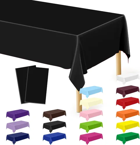 Vista 81 de Suministros de regreso a clases, 2 manteles de 108 x 54 pulgadas, manteles desechables coloridos para el primer día de escuela, rectangular