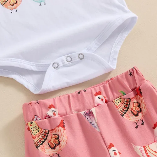 Vista 133 de Sejardin Ropa de verano para bebé y niña, recién nacida, manga corta, con letras, mameluco elástico con diadema