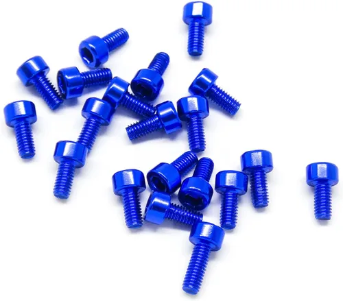Vista 7 de 20pcs M3x6mm Tornillos de cabeza de zócalo 6063 Aluminio Hex Socket (Anodized Colors) (negro)
