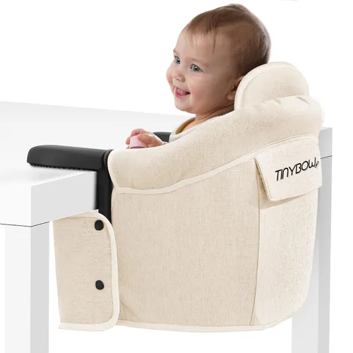 Vista 11 de Tinybow Silla alta de gancho para bebé, silla alta que se fija a la mesa - Silla alta con clip para mesa, silla alta portátil para viajes, silla