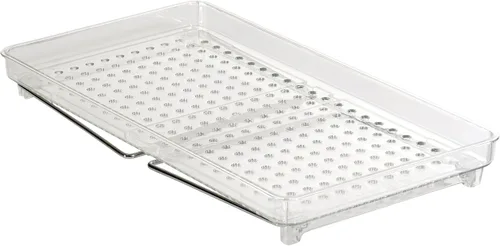 Vista 3 de madesmart Estante de almacenamiento apilable mediano para armarios o mostradores, estante plegable de plástico para organización del hogar