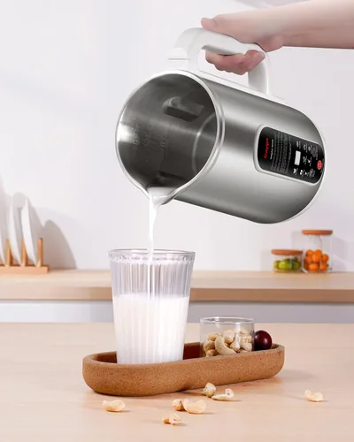 Vista 6 de Máquina para hacer leche de nueces de 40oz de acero inoxidable, máquina para hacer leche de soja, bebidas caseras de almendra, avena, jugo, coco, a