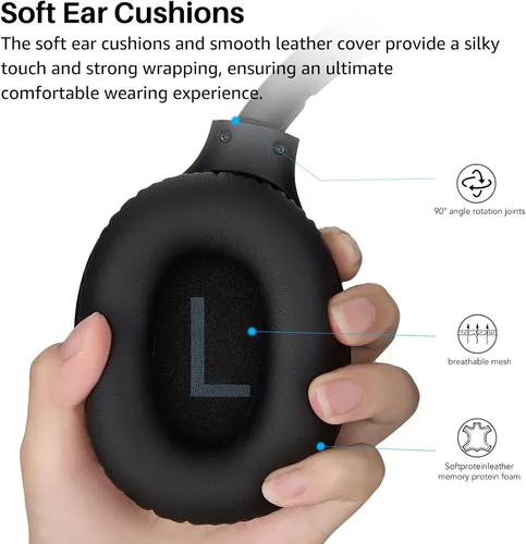 Vista 2 de TOZO HA1 70H Over Ear Wireless Headphones Bluetooth 5.4 Foldable Headset Negro