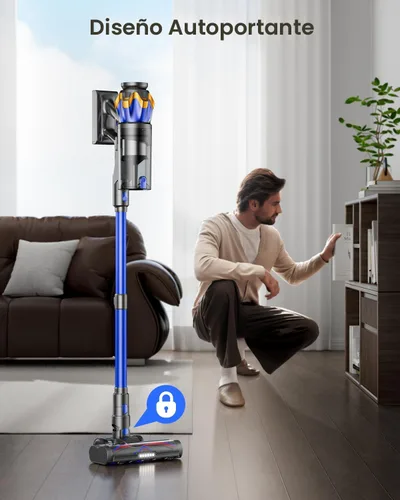 Vista 5 de Aspiradora inalámbrica, mejorada de 650 W, 55 KPA, 70 minutos, aspiradora inalámbrica con autoservicio y pantalla táctil, aspiradora inalámbrica