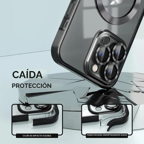 Vista 4 de Misea - Funda magnética transparente para iPhone 14 Pro Max, compatible con MagSafe [Never Yellowing] [Military Grade Drop Protection] Full Camera