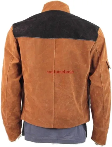 Vista 7 de Star Wars Han Solo Story Premium Faux Suede - Chaqueta de piel marrón