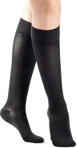 Vista 6 de SIGVARIS Essential Opaque 860 - Calcetines altos para pantorrilla con agarre superior de 20-30 mmHg
