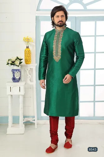 Vista 3 de Conjunto de pijamas kurta de estilo indio de diseño tradicional de compromiso de boda para hombre