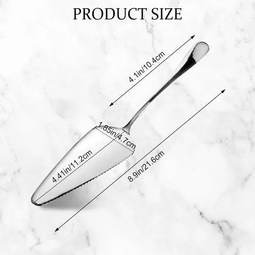 Vista 2 de RETON Juego de 5 piezas de servidor para tartas, cortador de tartas de acero inoxidable, espátula de pizza, cortador triangular para tartas