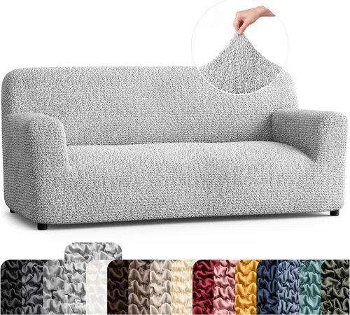 Vista 25 de PAULATO BY GA.I.CO. Funda para Silla - Funda para Sillón - Funda para Sillón - Funda de Tela Suave - Protector de Muebles Elegante de Ajuste Ceniza