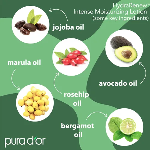 Vista 3 de PURA D'OR HydraRenew Loción hidratante intensa de 16 onzas para piel ultra seca, crema de manos y cuerpo, mantecas de cacao y karité, ácido