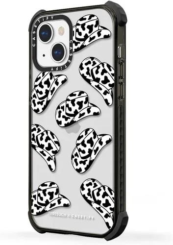 Vista 2 de CASETiFY Ultra Impact - Funda para iPhone 13 Mini, diseño de vaquera, color negro transparente Enhanced Corners 11.5 ft. 5X Militray Grade Drop