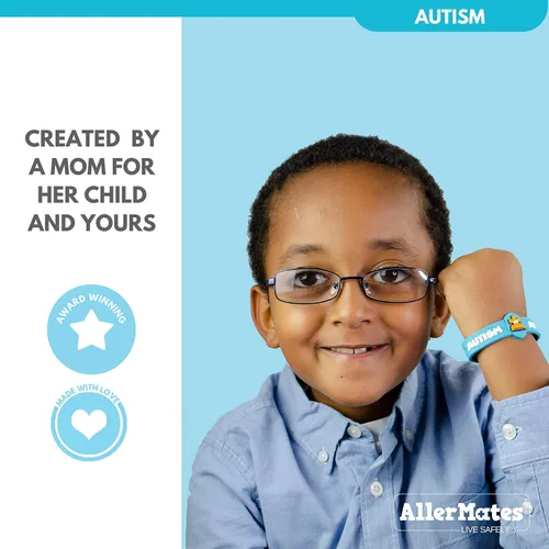 Vista 2 de Allermates Pulsera de alerta médica para niños con autismo