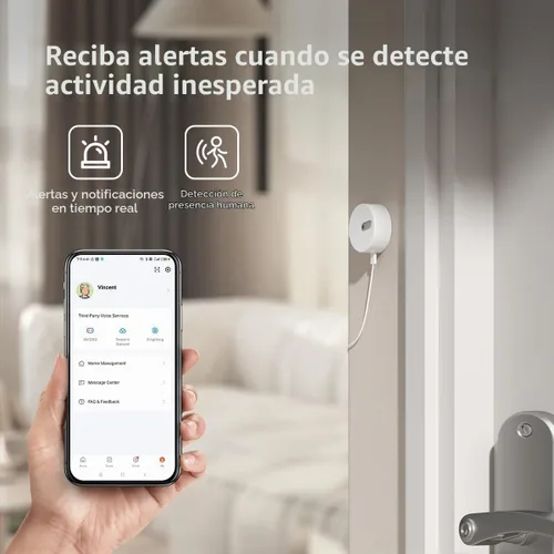 Vista 6 de Sensor de Presencia Humana ES1, Sensor de Movimiento Inteligente con Radar mmWave de 24G, Sensor de Ocupación Requiere Hub Zigbee Tuya