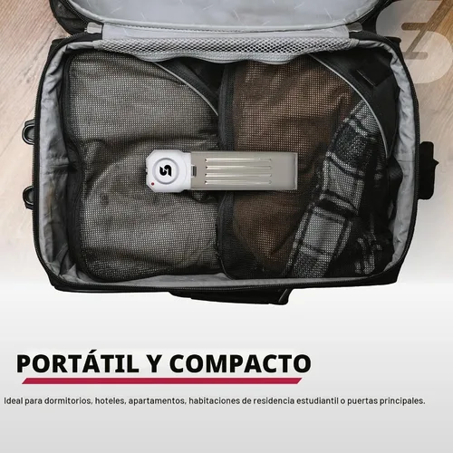 Vista 7 de Alarma de seguridad SABRE cuña para puerta con sirena de 120 dB. Ideal para casa, viaje, apartamento, cuarto.