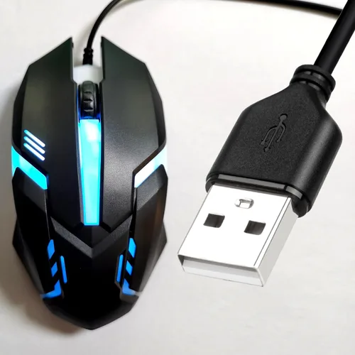 Vista 6 de Mouse USB A largo – Ratón con cable de 15 pies para Windows, Mac, laptop, laptop, Chromebook – Uso diestro o zurdo