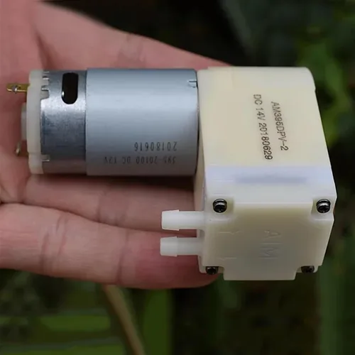 Vista 5 de DC 12V-15V Gran Flujo 395 Motor Bomba de aire de vacío Bomba de diafragma de succión de presión negativa Empaquetador DIY Empaquetador Inflador