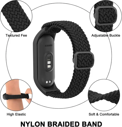 Vista 2 de Meliya Bandas de nailon para Amazfit Band 5 correas de repuesto para mujeres y hombres, paquete de 2 correas deportivas de nailon suave compatibles