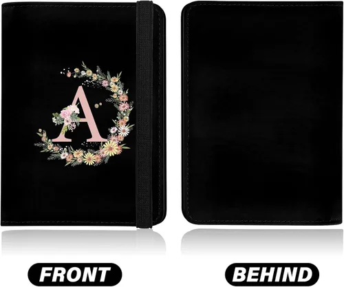 Vista 5 de GABraden Cute Passport Holder and Holder Combo Passport Cover with RFID Blocking Women Men Compatible Wallet Credit Card ProtectorInitial Monogram-A