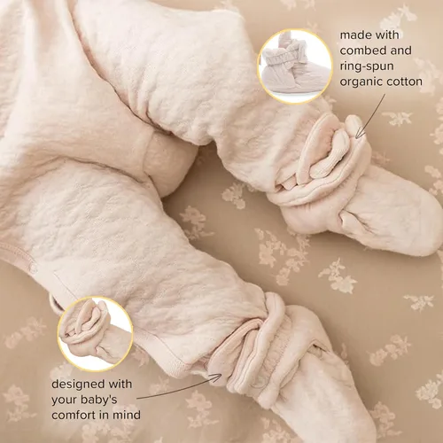 Vista 9 de Burt's Bees Baby Botines unisex de algodón orgánico para recién nacidos
