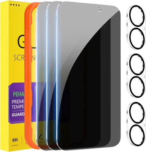 Vista 28 de PEHAEL Paquete de 2 protectores de pantalla de privacidad para iPhone 11 Pro Max/iPhone Xs Max, película de vidrio templado antiespía, dureza 9H