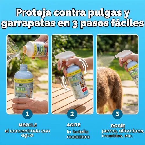 Vista 3 de BugMD Spray para pulgas y garrapatas para perros - Mata y repele al contacto