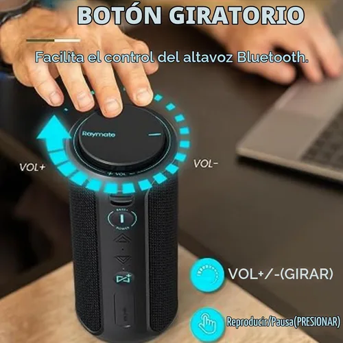 Vista 6 de [Usado] Raymate Altavoz Bluetooth, IPX7 impermeable, estéreo de 30 W con graves profundos, diente azul inalámbrico 5.3, emparejamiento TWS de rango