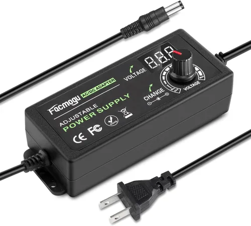 Vista 9 de Facmogu Fuente de alimentación ajustable de CA a CC, 100-240V AC a 3-12V DC 24W Adaptador de corriente Controlador de velocidad, Variable DC 3V 5V