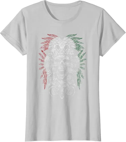 Vista 20 de Camiseta de Calavera Azteca con máscara Mayas Calavera Azteca, Negro