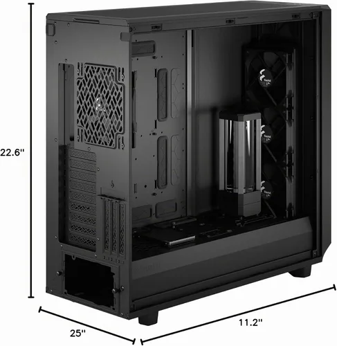 Vista 19 de Fractal Design Meshify 2 XL Negro ATX Flexible Luz Tintado de Cristal Templado Ventana Full Tower Computadora Luz TG negra