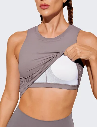 Vista 3 de Natural Feelings - Sujetadores deportivos sin mangas, con relleno extraíble, para mujer ombligueras para yoga, entrenamiento, correr