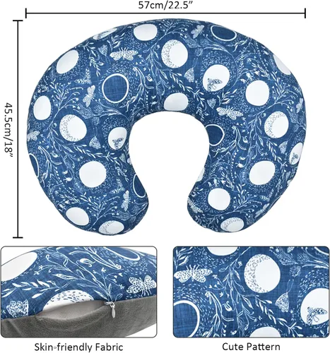 Vista 4 de Winmany Funda de almohada de lactancia para bebé, funda de almohada extraíble para lactancia materna, lindo patrón para niñas y niños, funda