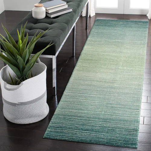 Vista 12 de Liora Manne Aruba - Alfombra de lana tejida a mano para interiores, diseño de transición degradado casual (mezclilla degradada)