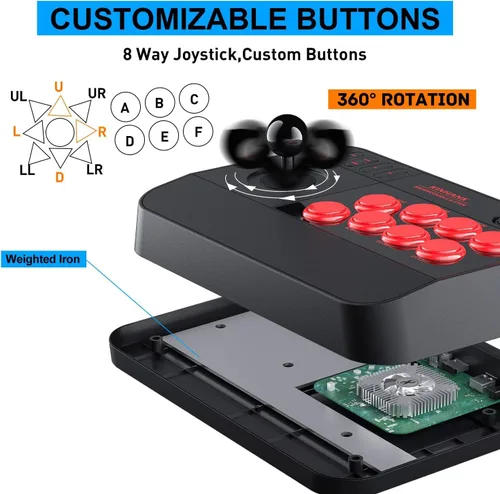 Vista 5 de Kinhank Arcade Game Console Built-in 50000Games Super Console Arcade Video Game Console Compatible with PSPPS1DCProjector etc S905X3 Chip 3D