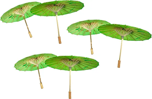 Vista 3 de TJ Global Pack de 6 sombrillas japonesas chinas de 22.0 in para bodas, fotografías, disfraces, cosplay, decoración y otros eventos, 6 paraguas